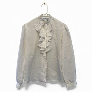 Vintage 70’s/80’s Lady Holiday Victorian Style White Button Down Shirt Size 12